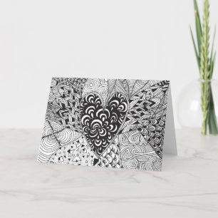 Tarjeta Doodle de corazón inspirado