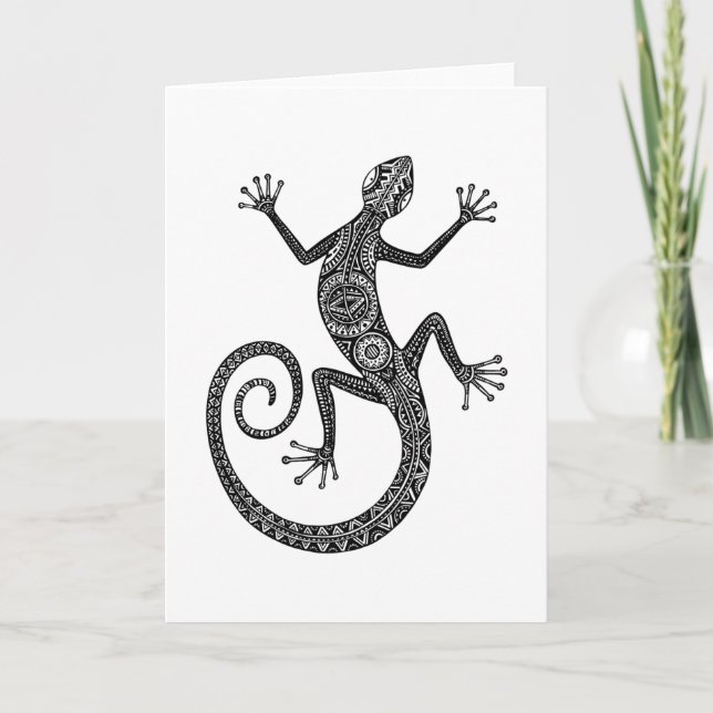 Tarjeta Doodle del lagarto o del Salamander (Anverso)