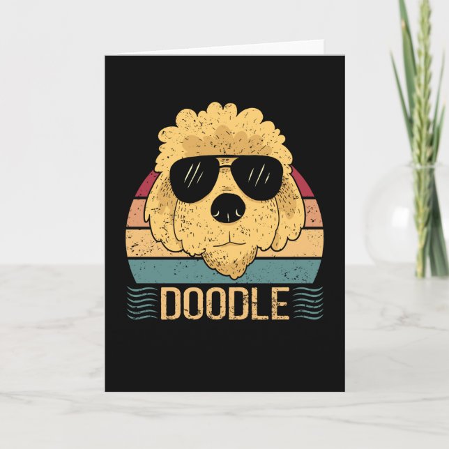 Tarjeta Doodle Dogs Goldendoodle Dueño de Perro (Anverso)