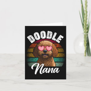 Tarjeta Doodle Retro Nana Goldendoodle Amante Perros Día M