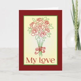 Tarjeta Doodle Rose Bouquet