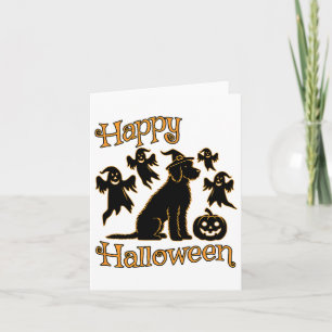 Tarjeta Doodle Silhouette Happy Halloween