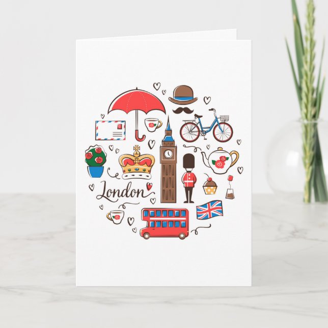 Tarjeta Doodles de Londres (Anverso)