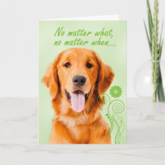 Tarjeta dorada de amor y apoyo (Anverso)