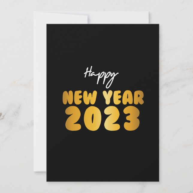 tarjeta dorada feliz año 2023 (Anverso)