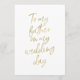 Tarjeta Dorado "A mi padre en mi día de bodas"