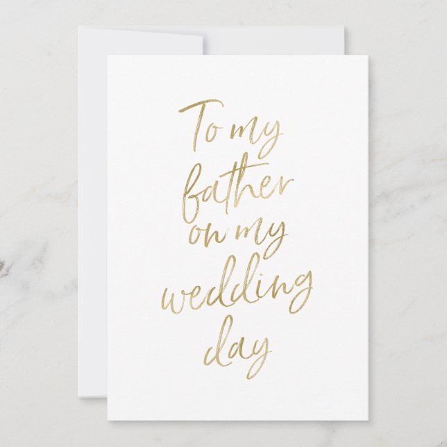 Tarjeta Dorado "A mi padre en mi día de bodas" (Anverso)