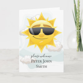 Tarjeta dorado bohemio vintage dorado sunshine bebé