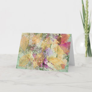 Tarjeta Dorado Naranja Otoño Filigrana Hojas Decoupage Ant