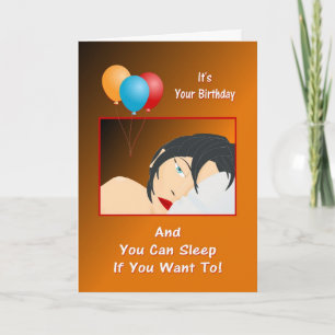 Tarjeta Dormir Si Quieres Cumpleaños Divertido