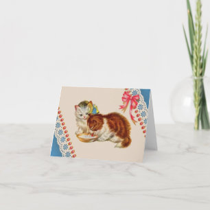 Tarjeta dos adorables gatitos impresos