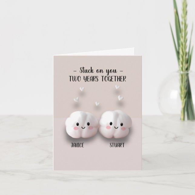 Tarjeta dos años juntos 2º aniversario boda - cotto (Anverso)