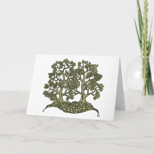 Tarjeta Dos árboles entrelazados (Anverso)