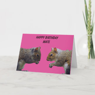 Tarjeta Dos ardillas Feliz Cumpleaños