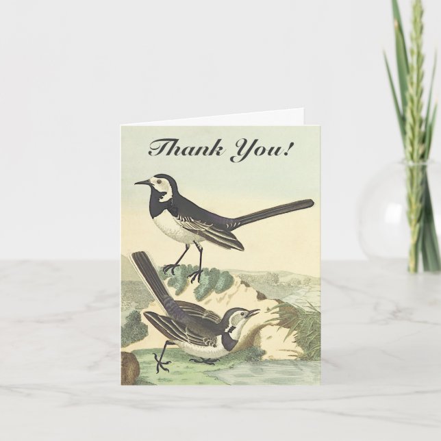 Tarjeta Dos Aves, Vintage Look, "¡Gracias!" (Anverso)
