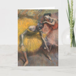Tarjeta Dos bailarinas, amarillas y rosas | Edgar Degas