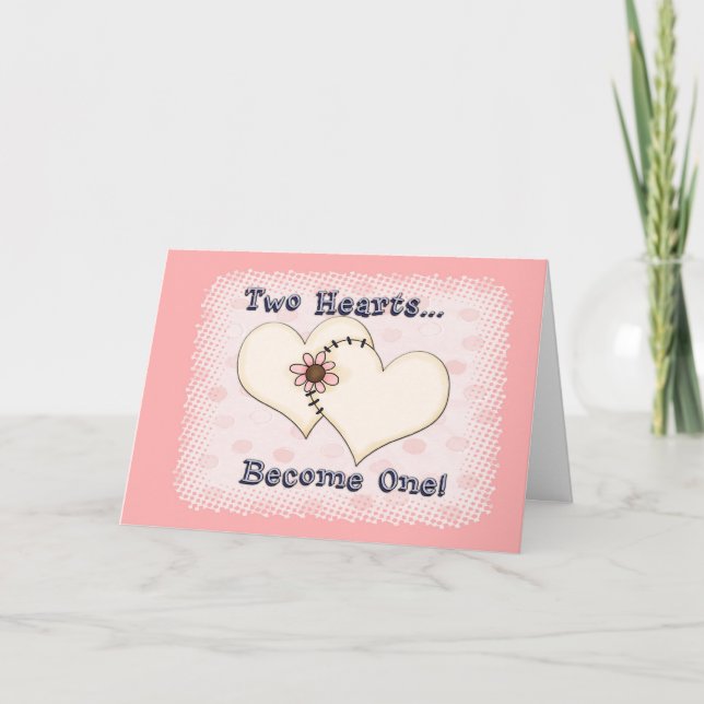Tarjeta Dos Bodas de corazón felicitaciones (Anverso)
