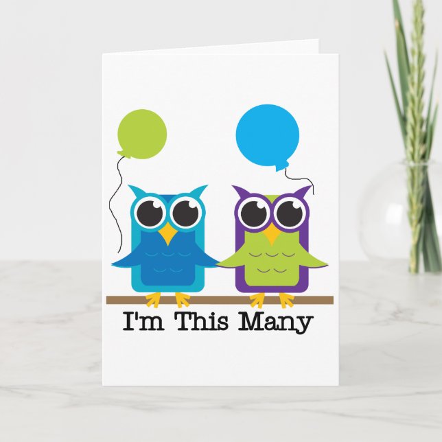 Tarjeta Dos búhos soy estas camisetas de cumpleaños (Anverso)