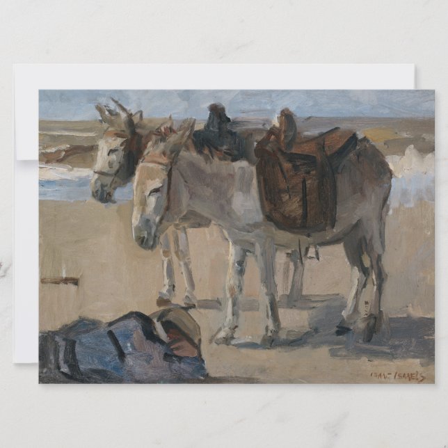 Tarjeta Dos burros (de Isaac Israels) (Anverso)