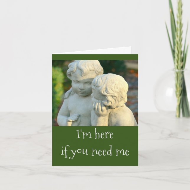 Tarjeta DOS CHERUBS/AMIGOS/ "Estoy aquí si me necesitas" (Anverso)