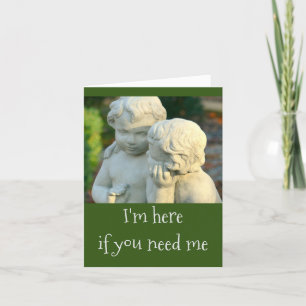 Tarjeta DOS CHERUBS/AMIGOS/ "Estoy aquí si me necesitas"