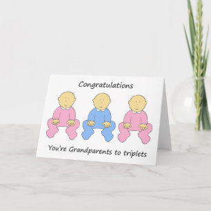 Tarjeta Dos Chicas un niño nuevos abuelos a trillizos