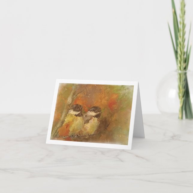 Tarjeta Dos chickadees (Anverso)