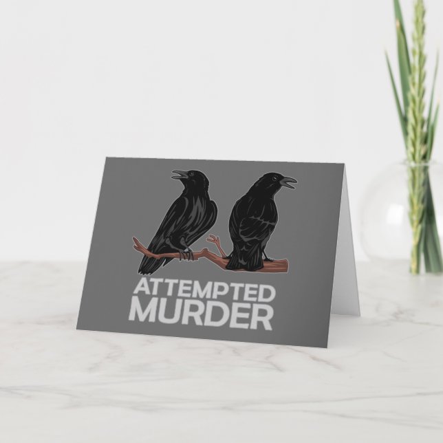 Tarjeta Dos cuervos = Intento de asesinato (Anverso)