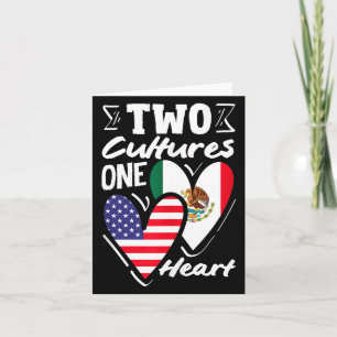 Tarjeta Dos culturas, un corazón americano mexicano México
