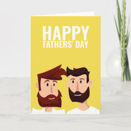 Tarjeta Dos dadas gay feliz día de los padres