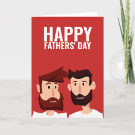 Tarjeta Dos dadas gay feliz día de los padres