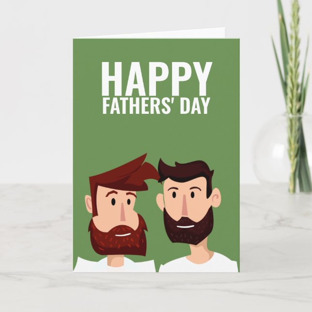 Tarjeta Dos dadas gay feliz día de los padres (Anverso)