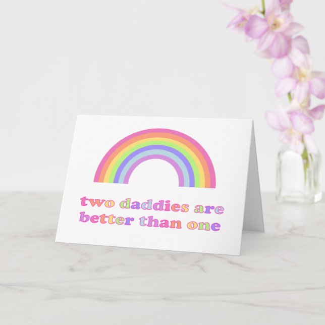 Tarjeta Dos dadios son mejores que uno - Día del Padre Gay (Orquídea)