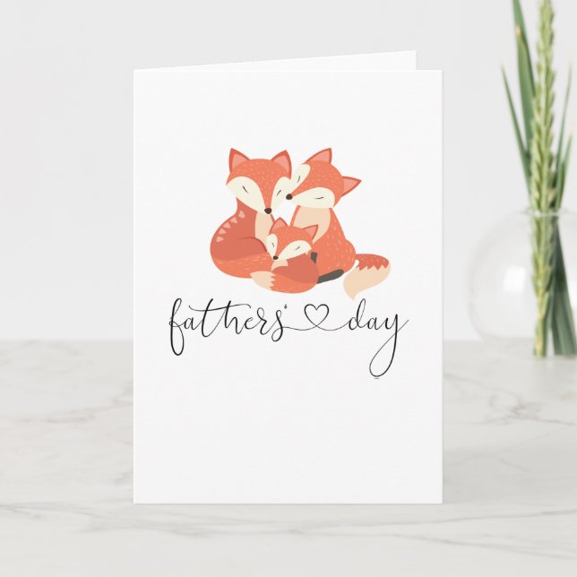 Tarjeta Dos dads gay felices padres día Fox (Anverso)