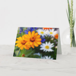 Tarjeta Dos Daisies Naranjas, en blanco dentro
