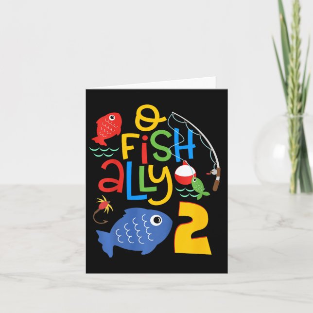 Tarjeta Dos decoraciones de cumpleaños para niños O-fish 2 (Anverso)