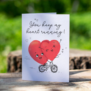 Tarjeta Dos Día de San Valentín felices de ciclismo