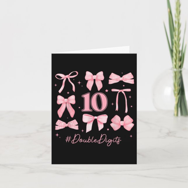 Tarjeta Dos dígitos Chica de cumpleaños 10 cumpleaños Coqu (Anverso)