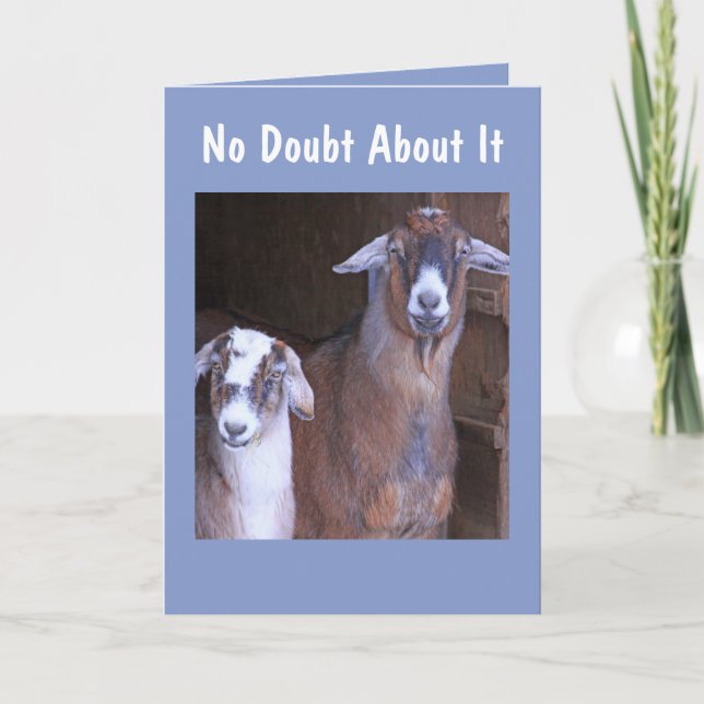Tarjeta Dos divertidos cumpleaños de cabras (Anverso)