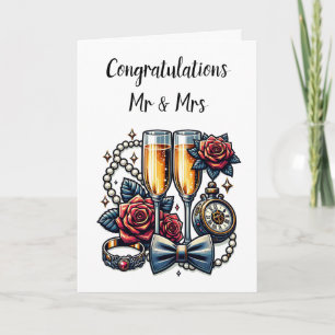 Tarjeta Dos gafas de champán, Boda