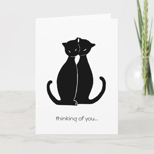 Tarjeta dos gatos negros (Anverso)