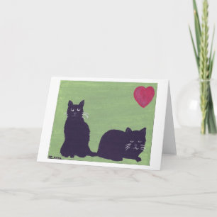 Tarjeta Dos gatos negros