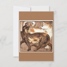 Tarjeta Dos gatos (por Franz Marc)