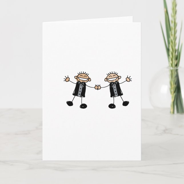 Tarjeta Dos Grooms Bailando Feliz (Anverso)