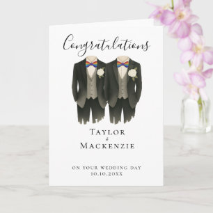 Tarjeta Dos grooms felicitaciones por tu día de boda