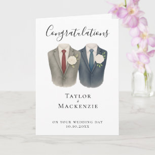 Tarjeta Dos grooms felicitaciones por tu día de boda
