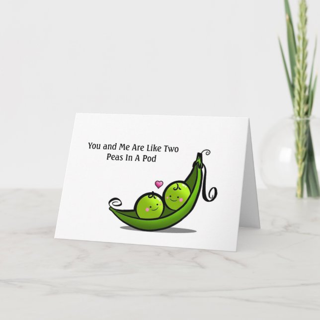 Tarjeta Dos Guisantes En Un Pod (Anverso)