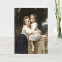 Tarjeta Dos hermanas Bella Artes Vintage por Bouguereau Ca