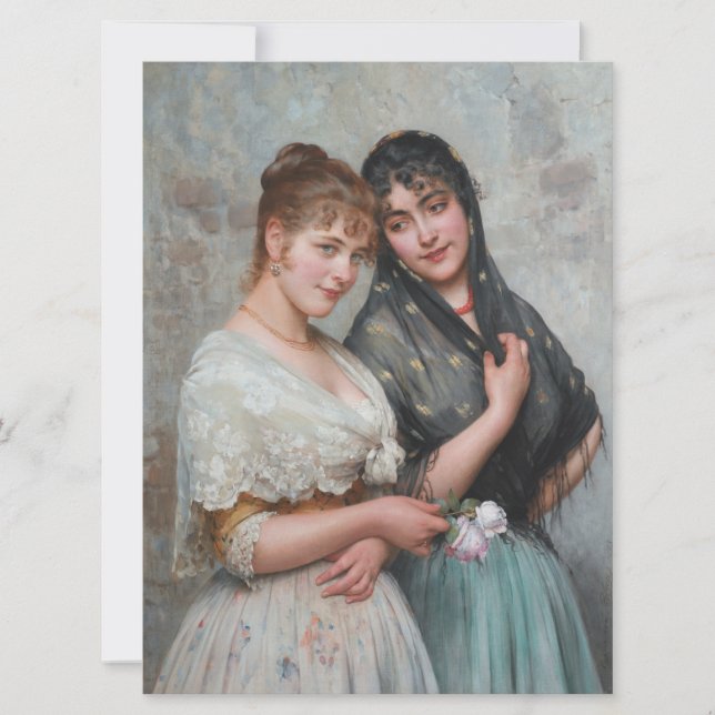 Tarjeta Dos Hermosas Mujeres De Venecia, Italia (Anverso)