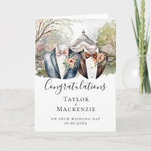 Tarjeta Dos Jardín de Grooms felicitaciones por el día de 